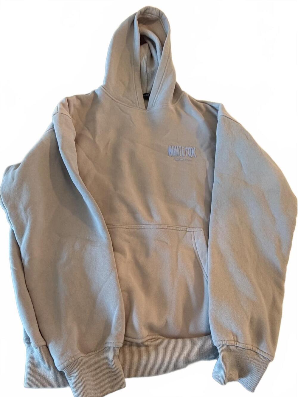 White fox boutique gray grey XS s hoodie guc